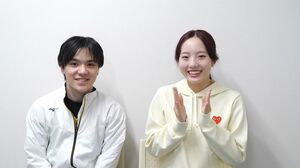 宇野昌磨と本田真凜のカップル（本田姉妹のYouTubeより）
