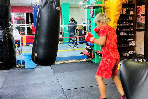 1月のボクシングイベントに向けトレーニングを行うゆたぼん（本人のTwitterより）..jfif