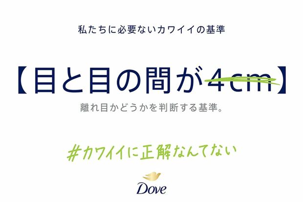 「カワイイの基準にNOを！」という文言とともに出された“基準”の数々（Dove公式HPより）