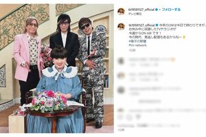 5月7日、『TM NETWORK』のメンバーである木根尚登（左）と宇都宮隆（右）と共に『徹子の部屋』に出演した小室（小室のインスタグラムより）