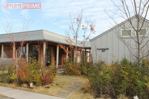 豊洲の運河沿いに佇む「マギーズ東京」。平屋の2棟が並び、室内からは常に中庭を眺められるようになっている