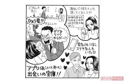 “アプリに登録してるんだから絶対付き合えよ”と言う輩も　イラスト／柏屋コッコ