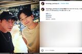元・成宮寛貴の平宮博重氏がSNSに投稿した新田真剣佑とのツーショット（平宮氏のインスタグラムより）