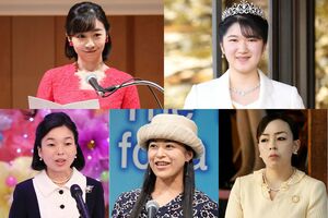 左上から時計回りに佳子さま、愛子さま、三笠宮家の瑤子さま、高円宮家の承子さま、三笠宮家の彬子さま　撮影／JMPA　