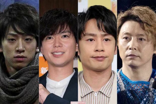 左から小山慶一郎、加藤シゲアキ、中丸雄一、堂本剛