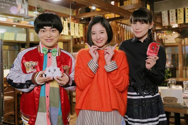 写真左から加藤諒、吉高由里子、Perfumeのあ〜ちゃん　(c)日本テレビ