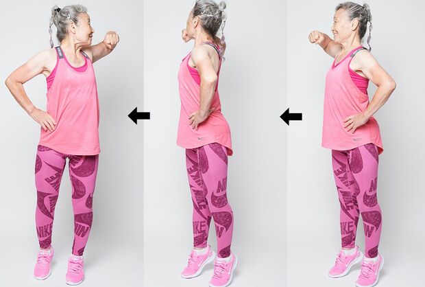 背骨ツイスト体操・図解　撮影／山田智絵