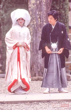 映画共演をきっかけに交際が始まった田中裕子と出雲大社で挙式した（'89年撮影）写真／週刊女性写真班