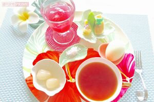 朝食は少なめに。らっきょうやヨーグルトなどの発酵食品は必ず入れている