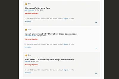 『聖闘士星矢TheBeginning』はアメリカのレビューサイトでは軒並み1点が並ぶ