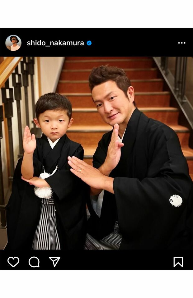 舞台『超歌舞伎』での共演も話題になった中村獅童の長男の小川陽喜くん。目元が完全に獅堂（本人のSNSより）