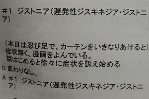担当医が記入したカルテには漫画を読んでいるなど不必要な情報が