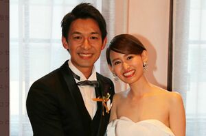 江田亮アナ岡田愛マリーアナの結婚式の様子（ツイッターより）