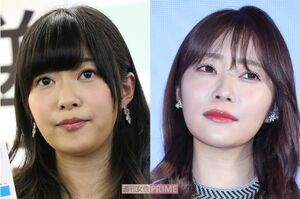 指原莉乃(左から2014年8月、2019年10月)