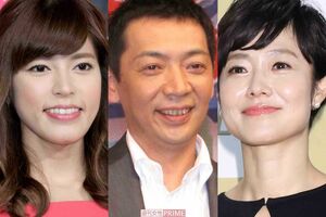 左から神田愛花、宮根誠司、有働由美子