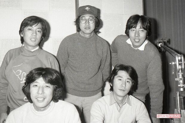 10年ぶりにザ・タイガース再結成。後列左から沢田、故・岸部四郎さん、岸部一徳、前列左から森本太郎、加橋かつみ（'81年撮影）　写真／週刊女性写真班