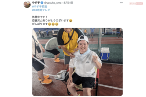 「体のラインも丸見え」同情の声が集まったやす子の透けるウェア（公式Xより）