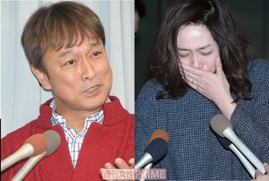 (写真左から)太川陽介、「こんな妻で申し訳ありません」と、号泣会見を行った藤吉久美子
