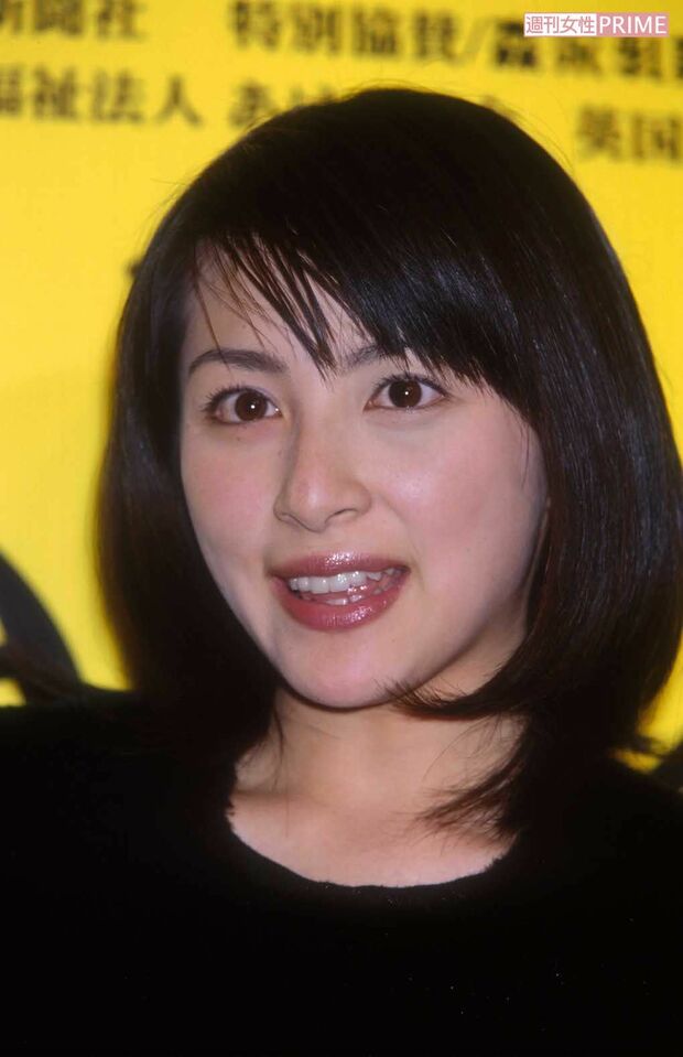 '98年、奥菜恵が出演した映画の試写会で。高校卒業直後の初々しさが残る