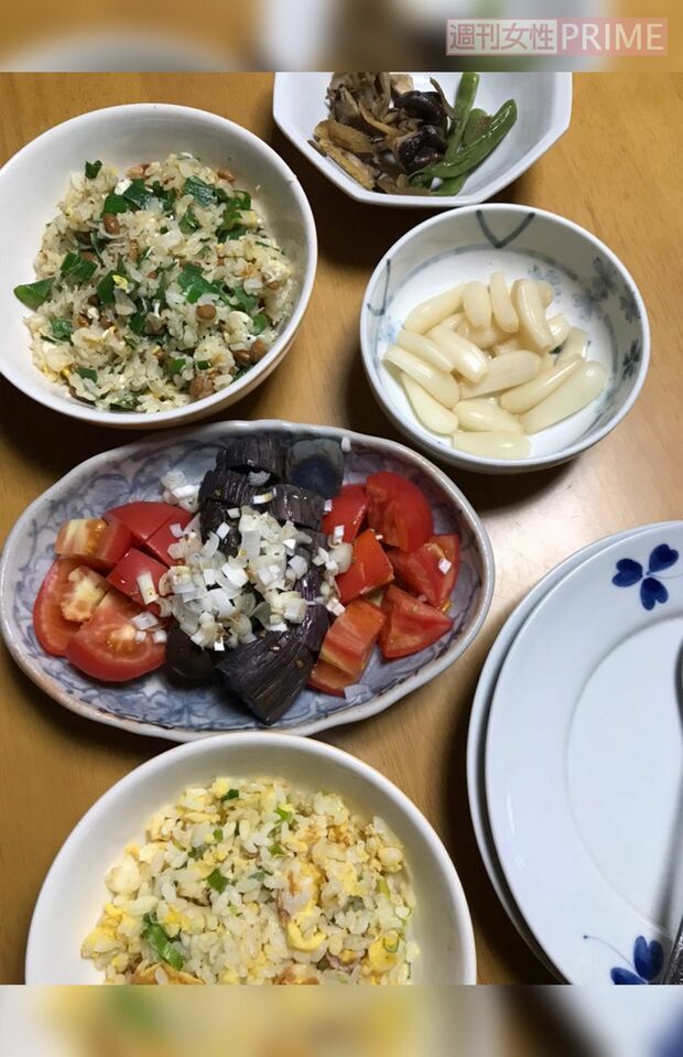 納豆チャーハンで昼ご飯