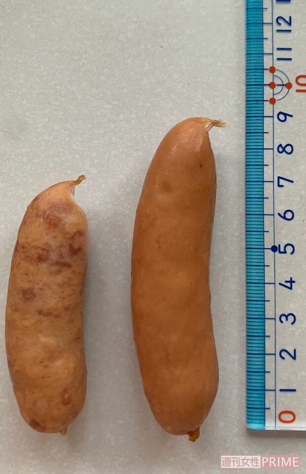 1本1本が大きくて食べごたえあり！（左は通常サイズ、右はドンキサイズ）