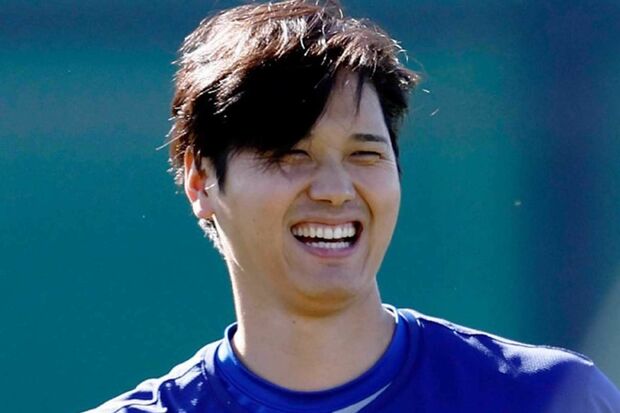 シーズンに向けて笑顔で調整中の大谷翔平（MLB公式インスタグラムより）