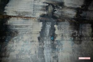 旧吹上トンネル内。人のように見えるシミも多い