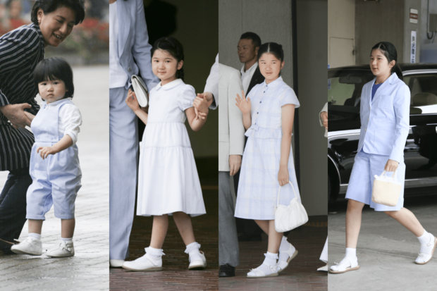 愛子さまの夏ファッション遍歴（左から'03年8月1歳、'07年8月5歳、'12年8月10歳、'14年8月12歳）撮影／JMPA
