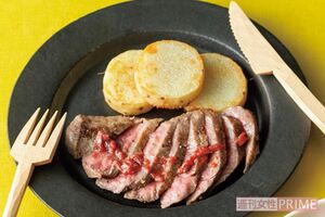 牛ステーキの梅オリーブ油たれ