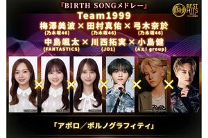 『ベストヒット歌謡祭』でポルノグラフィティの『アポロ』をカバーした面々（公式Xより）