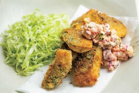 サバフライ柴漬けのタルタル添え