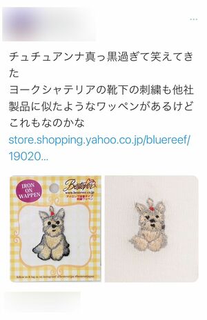 靴下の刺繍が酷似している『チュチュアンナ』の製品