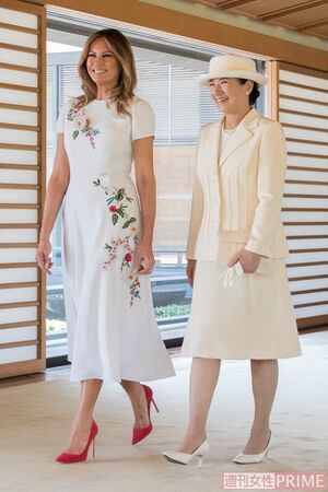 表舞台が得意でないとされたメラニア夫人とも親密な関係を築かれたようだ（5月27日）