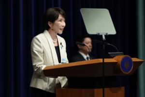 18日、首相官邸で会見を開いた高市早苗内閣総理大臣（撮影／JMPA）