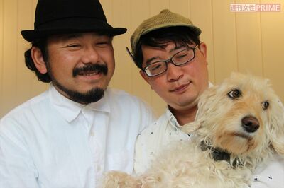 カフェを開くため自宅をリノベーション中の2人。それを互いに相続できるようにしたいと語る