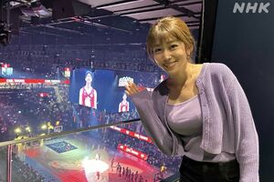 セクハラコメントが寄せられた中川安奈アナの写真（NHKサンデースポーツ公式Xより）