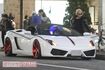 2017年11月、愛車のランボルギーニで銀座にやってきた手越