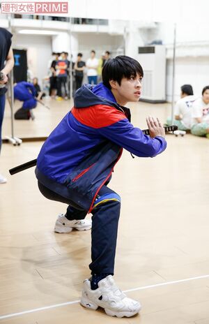 稽古中の西銘駿　撮影／伊藤和幸