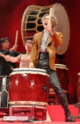 映画『帝一の國』の完成披露試写会で和太鼓演奏を披露する菅田将暉　撮影／竹内摩耶