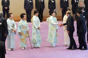 2025年8月、アフリカ開発会議に参加した各国首脳らを招いて開かれた宮中茶会　写真/共同通信