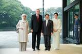 G20のため来日していたトルコ大統領夫妻とのご会見ではきれいな和服姿で（7月1日）