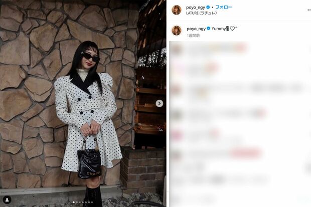 前髪パッツンで印象激変のゆきぽよ(本人インスタグラムより)
