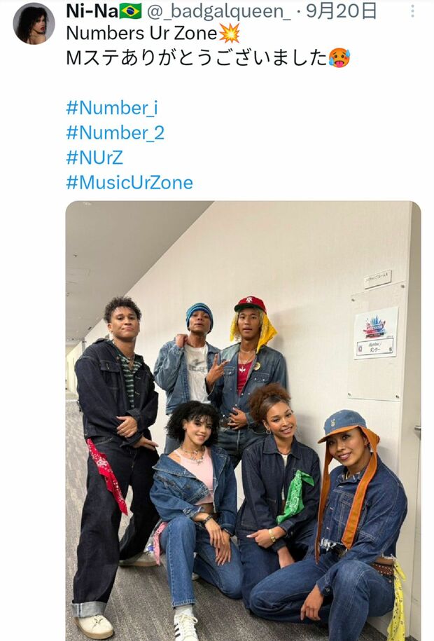 Number_iのバックダンサーたち(Ni-Naの公式Xより)