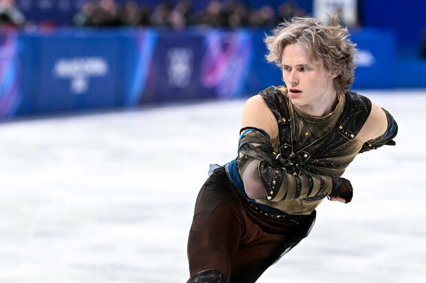 金メダルの有力候補だったマリニン。フリーでミスが続いて8位に（撮影／JMPA）