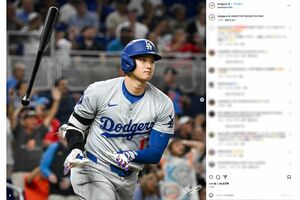 48号ホームランを放った試合は48盗塁も成功させている（ドジャーズ公式インスタグラムより）