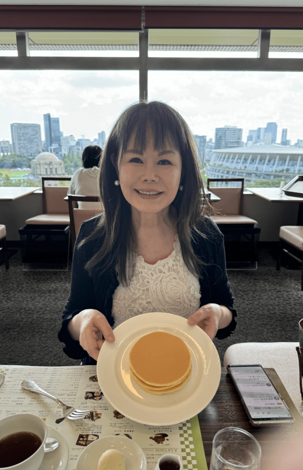 診断受けたあとのパンケーキ「ご褒美」