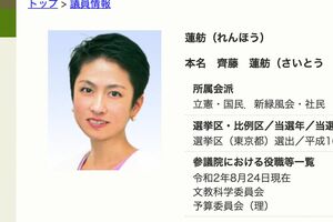 参議院HPの蓮舫の議員情報