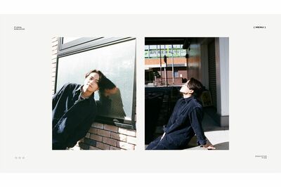 昼間のデザインの菊池風磨のFCサイト。表示される複数の写真は、高円寺で撮影されている