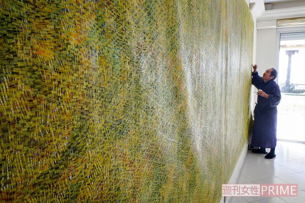 コルシカのアトリエでの制作風景