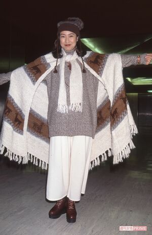 会場に着くなり私服を披露した森口博子（'94年『紅白歌合戦』）